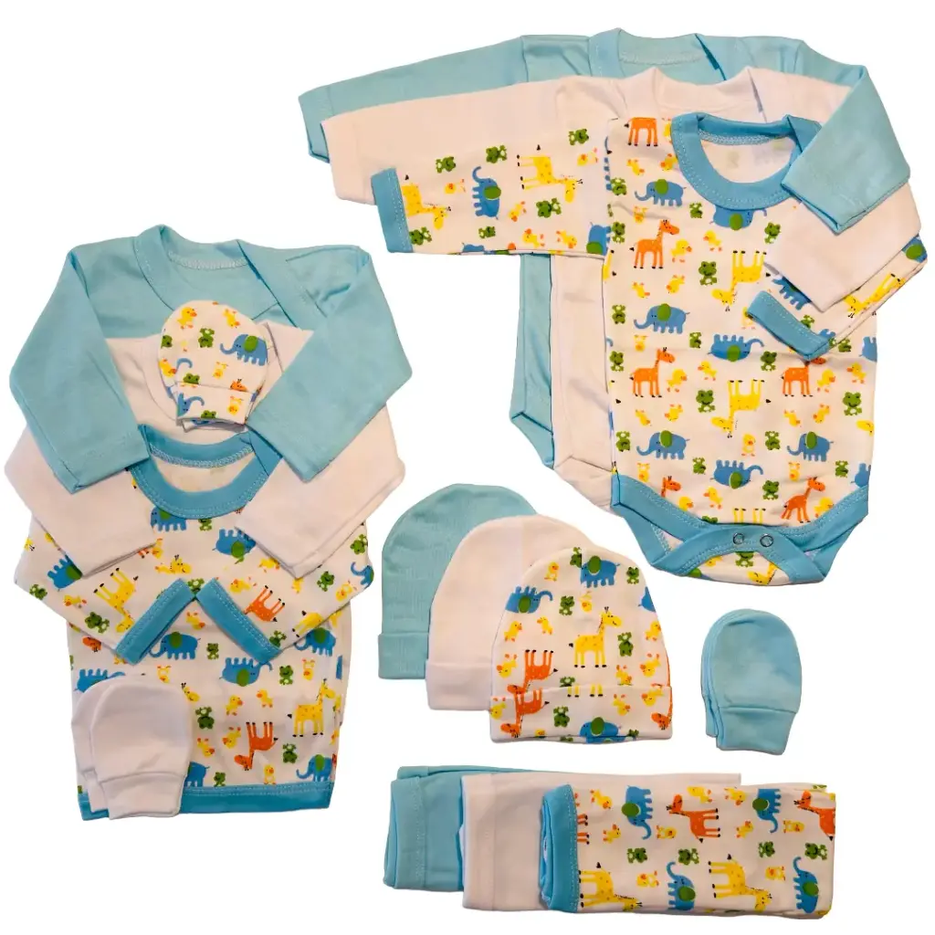 Triple Ajuar a Meses 15 Piezas colores niño Algodón